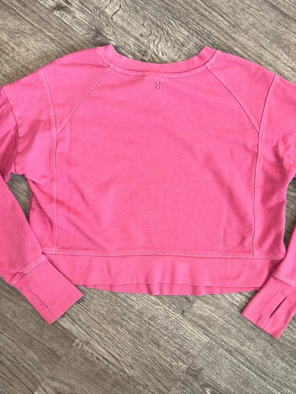 Sweaty Betty Pink Cropped Sweatshirt Thumbholes Pullover Top XS - Picture 5 of 10